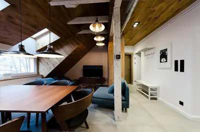 Telewizja i/lub zestaw kina domowego w obiekcie Apartament Dębowy