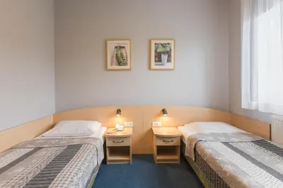 Łóżko lub łóżka w pokoju w obiekcie HOTEL ŁABĘDY i Hostel Łabędy