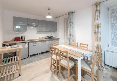 Kuchnia lub aneks kuchenny w obiekcie Apartamenty W Starym Ogrodzie