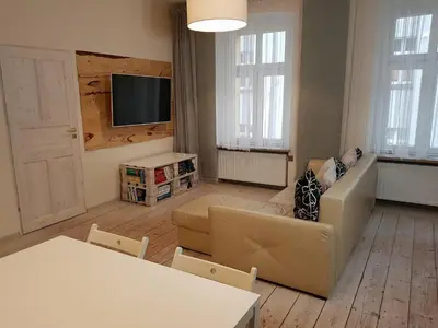 Telewizja i/lub zestaw kina domowego w obiekcie Apartament Zwycięstwa