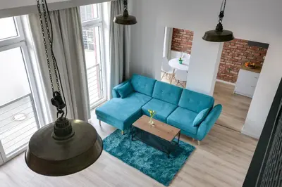 Część wypoczynkowa w obiekcie Easy Apartments Wrocław
