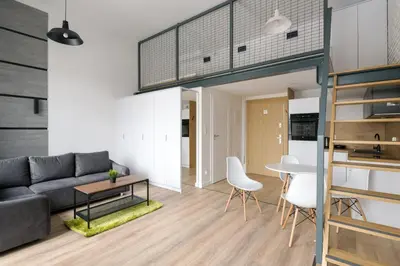 Część wypoczynkowa w obiekcie Easy Apartments Wrocław