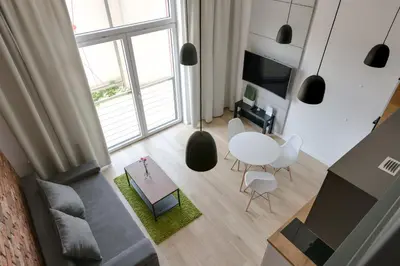 Część wypoczynkowa w obiekcie Easy Apartments Wrocław