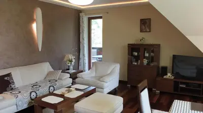 Telewizja i/lub zestaw kina domowego w obiekcie Apartament Parkowa Polana