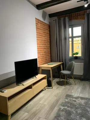 Telewizja i/lub zestaw kina domowego w obiekcie Browarna 1 Apartamenty przy Rynku Racibórz
