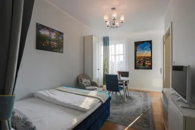 Łóżko lub łóżka w pokoju w obiekcie Proseco Apartments -Self check-in-