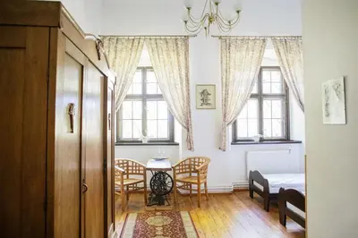 Łóżko lub łóżka w pokoju w obiekcie Pałac Krobielowice