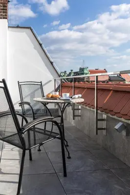 Balkon lub taras w obiekcie Aparthotel New Lux