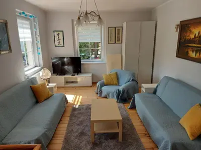 Część wypoczynkowa w obiekcie Apartament na Rybnej