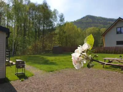 Widok na góry z tego domu wakacyjnego