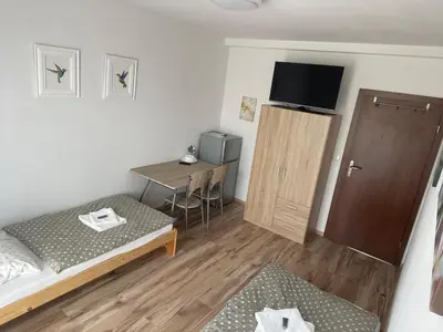 Telewizja i/lub zestaw kina domowego w obiekcie Różana 51