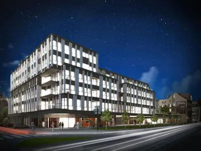 Budynek, w którym mieści się apartament