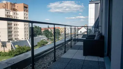 Balkon lub taras w obiekcie Apartament Wrocławska 29