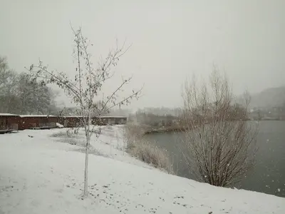 Obiekt Domki przy plaży zimą