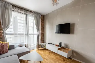 Telewizja i/lub zestaw kina domowego w obiekcie Apartament OdraTower (wroc4night)