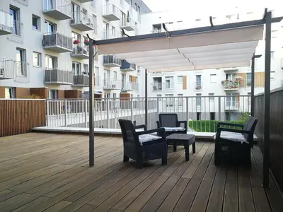 Balkon lub taras w obiekcie Apartament nad Odrą z tarasem