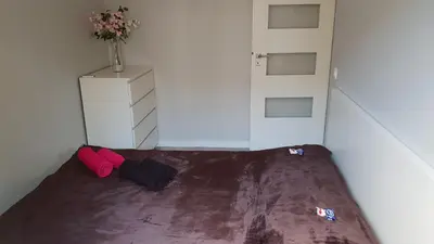 Łóżko lub łóżka w pokoju w obiekcie Apartament nad Odrą z tarasem