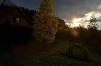 Wschód lub zachód słońca widziany z tego domu wakacyjnego