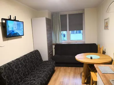 Telewizja i/lub zestaw kina domowego w obiekcie Apartamenty Górskie LĄDEK-ZDRÓJ