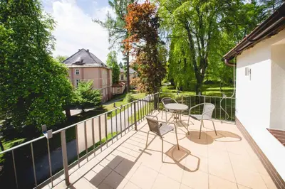 Balkon lub taras w obiekcie Apartament Zdrojowy przy Parku