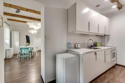 Kuchnia lub aneks kuchenny w obiekcie Apartament Szczęśliwa Trzynastka