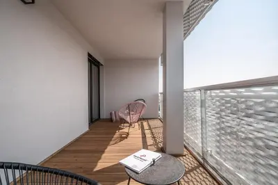 Balkon lub taras w obiekcie RentPlanet - Apartamenty Atal Tower