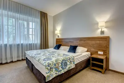 Łóżko lub łóżka w pokoju w obiekcie Hotel Książ