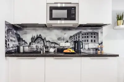 Kuchnia lub aneks kuchenny w obiekcie Komfortowe apartamenty w centrum Wrocławia