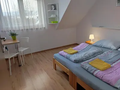 Łóżko lub łóżka w pokoju w obiekcie Górski Kryształ