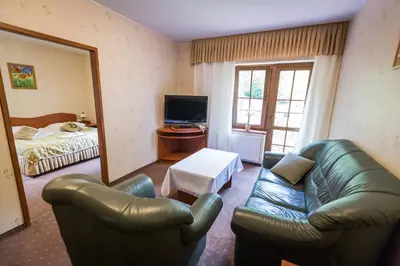 Telewizja i/lub zestaw kina domowego w obiekcie Gościniec pod Bukiem