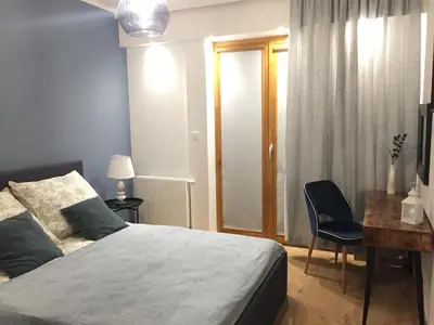 Łóżko lub łóżka w pokoju w obiekcie Apartamenty Via Marina
