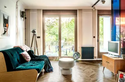 Telewizja i/lub zestaw kina domowego w obiekcie Apartament Wrocław Design free parking and Wi Fi