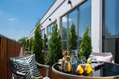 Balkon lub taras w obiekcie Hotel Zoo by Afrykarium Wroclaw