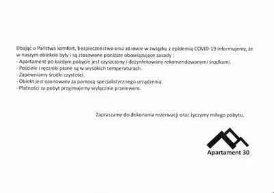 Certyfikat, podpis lub inny dokument wystawiony w obiekcie Apartament 30