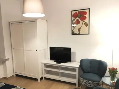 Telewizja i/lub zestaw kina domowego w obiekcie Apartament Parkowy