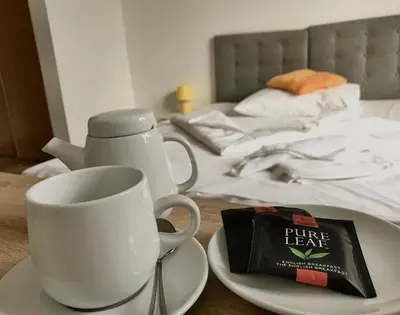 Łóżko lub łóżka w pokoju w obiekcie Hotel Miodowy