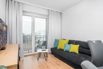 Część wypoczynkowa w obiekcie Wrocław Rose Apartments by Noclegi Renters