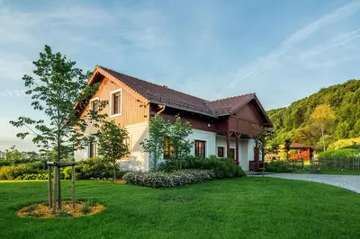 Ogród w obiekcie Willa Wzgórze Poręba - w ofercie darmowe ładowanie aut elektrycznych