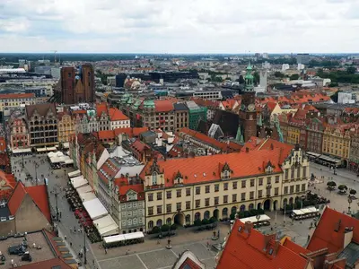 Widok na miasto Wrocław z tego apartamentu