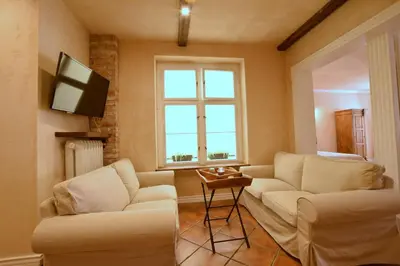Telewizja i/lub zestaw kina domowego w obiekcie Apartament Rustical