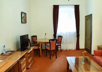 Telewizja i/lub zestaw kina domowego w obiekcie Hotel Przy Oślej Bramie - Zamek Książ