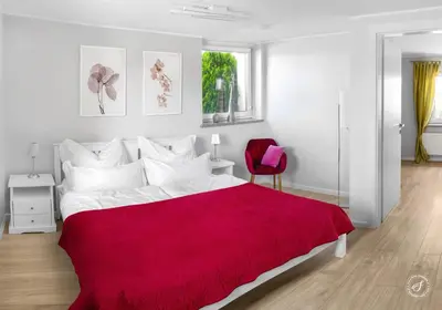 Łóżko lub łóżka w pokoju w obiekcie Agrodomek - komfortowy Apartament na Górnym Śląsku