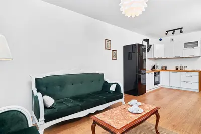 Kuchnia lub aneks kuchenny w obiekcie Vintage Apartment in New Estate with PARKING - Krzyki Wrocław by Noclegi Renters