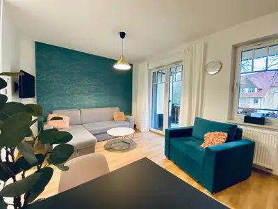 Część wypoczynkowa w obiekcie Apartament przy Parku