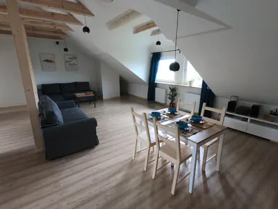 Część wypoczynkowa w obiekcie Apartament Sady przy Ślęży