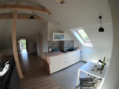 Kuchnia lub aneks kuchenny w obiekcie Apartament Sady przy Ślęży