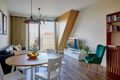 Telewizja i/lub zestaw kina domowego w obiekcie Don Kichot Apartment