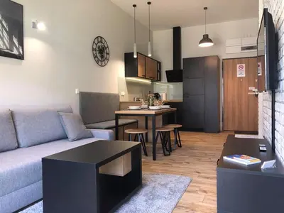 Kuchnia lub aneks kuchenny w obiekcie Property Apart - Soft Lofty Legnicka Centrum