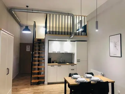 Kuchnia lub aneks kuchenny w obiekcie Property Apart - Soft Lofty Legnicka Centrum
