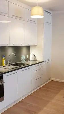 Kuchnia lub aneks kuchenny w obiekcie Klimatyczny apartament z balkonem w samym centrum Wrocławia - W6